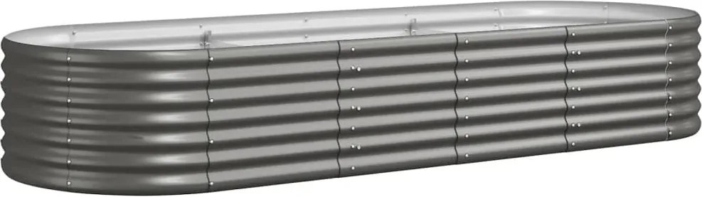 vidaXL Strat înălțat grădină gri 224x80x36cm oțel galvanizat