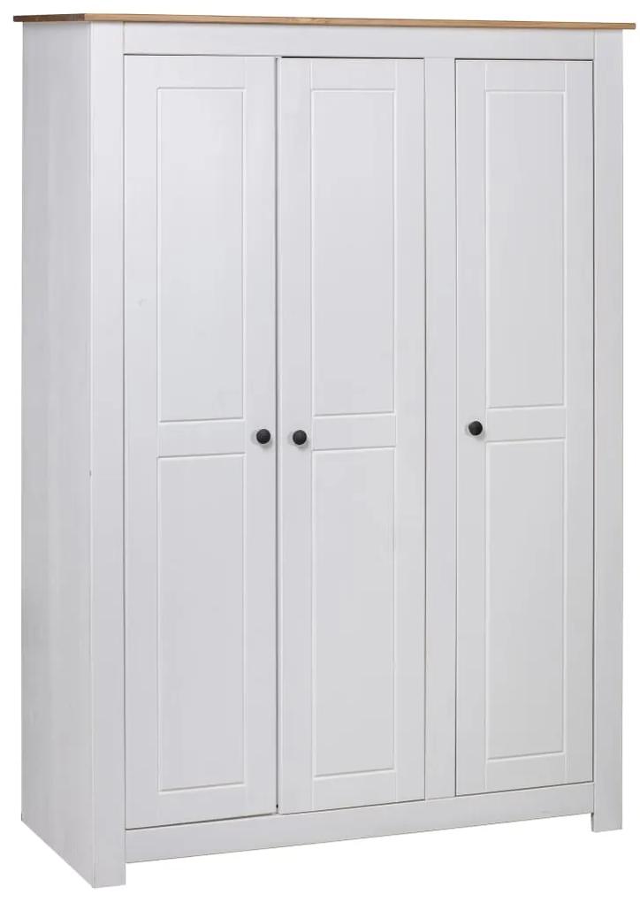 282663 vidaXL Șifonier cu 3 uși, alb, 118 x 50 x 171,5 cm, pin gama Panama