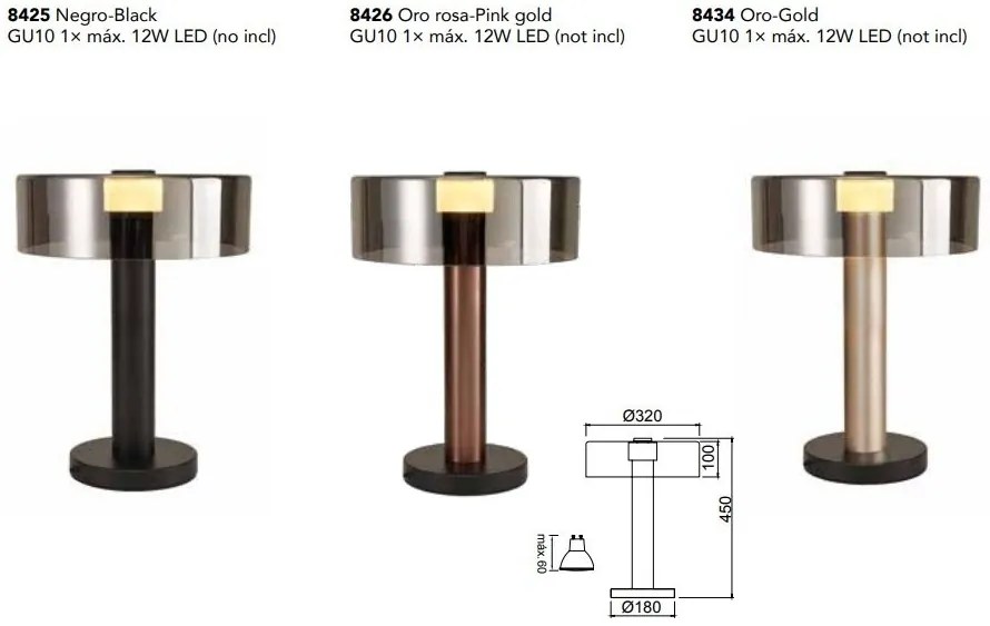 Veioza, Lampa de masa design modern Gin Large auriu