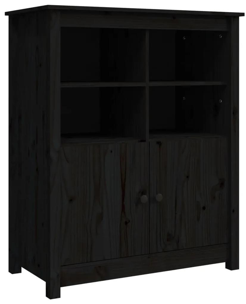 821516 vidaXL Servantă, negru, 83x41,5x100 cm, lemn masiv de pin