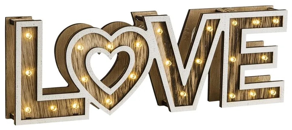 Globo 29976 - Lampa de masa LED LOVE 24xLED/0,06W/3xAA lemn