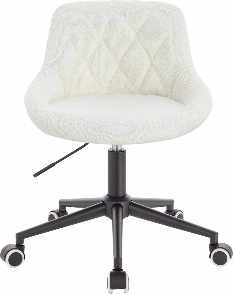 HR1054K Scaun Crem Boucle cu Bază Neagră