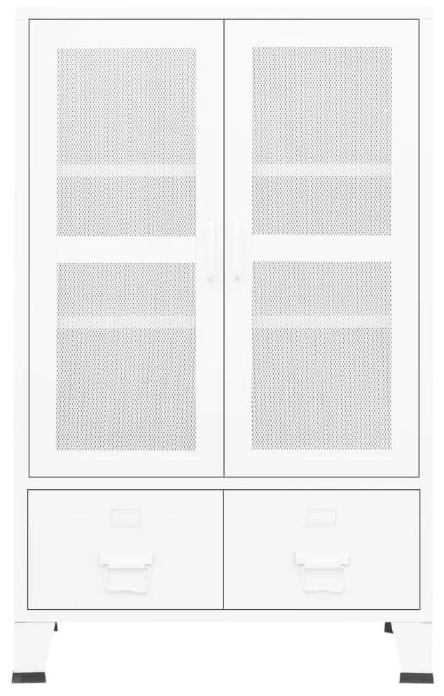 Dulap de depozitare industrial, alb, 70x40x115 cm, metal Alb, 1, Alb