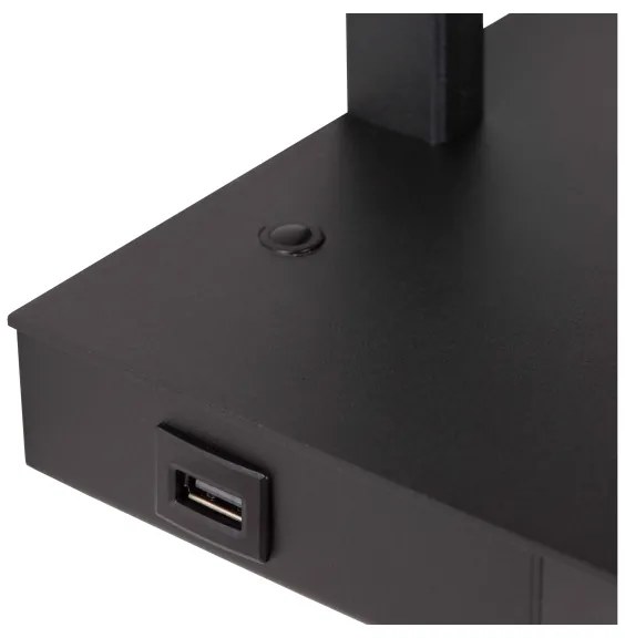 Lampă dimabilă de masă Lucide 30295/01/30 GREGORY 1xE27/60W/230V USB negru