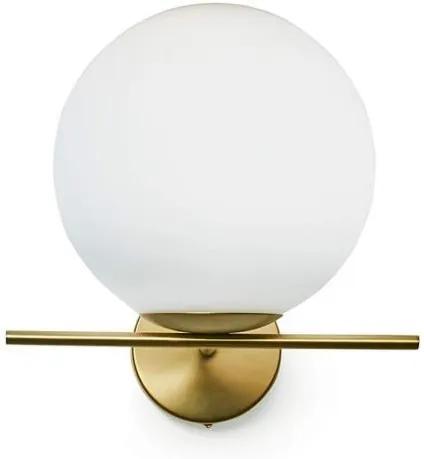 Lampa de perete din alama cu sfera din sticla alba Jugen | SFORZIN MILOOX