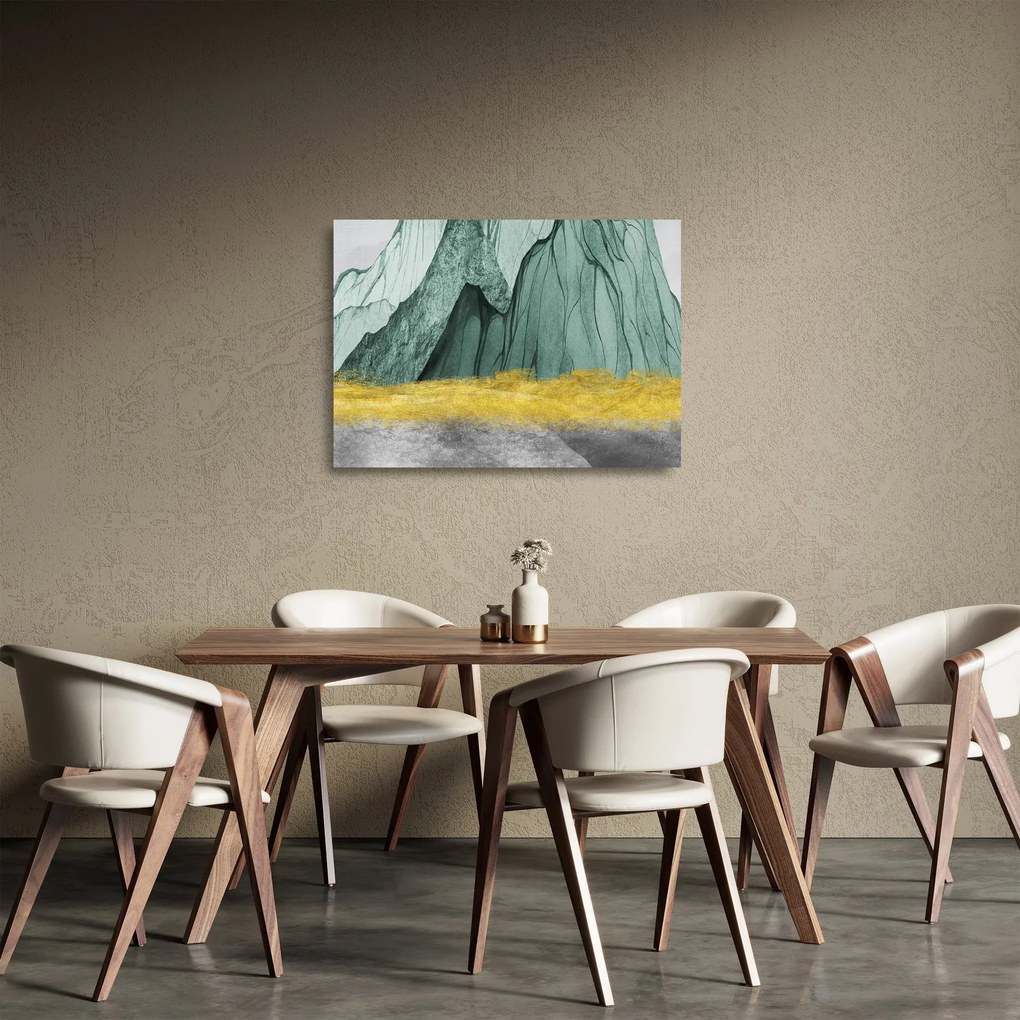Tablou pe sticlă - Munții Smarald N⁰3 (70x50 cm)