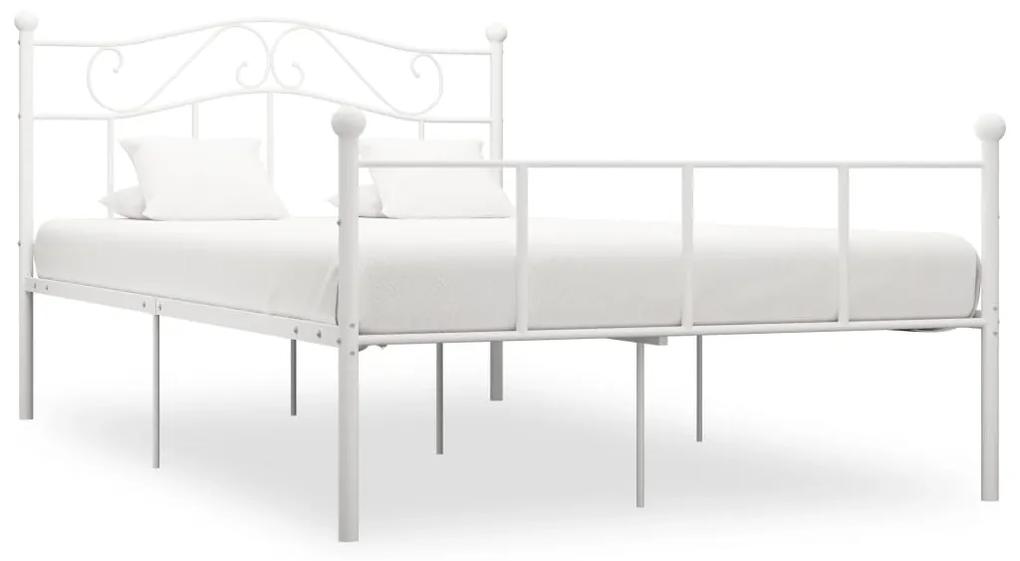 284520 vidaXL Cadru de pat, alb, 160 x 200 cm, metal