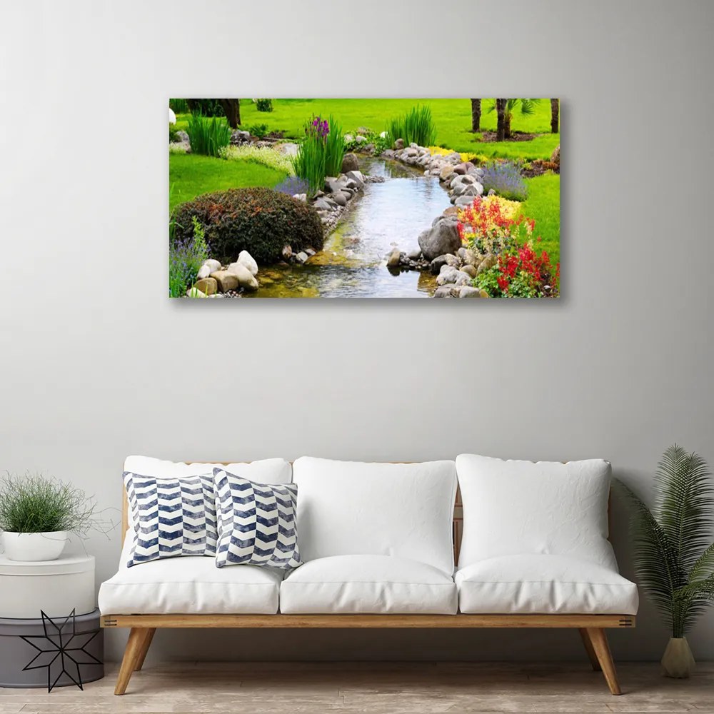 Tablou pe panza canvas Garden Lake Nature Multi