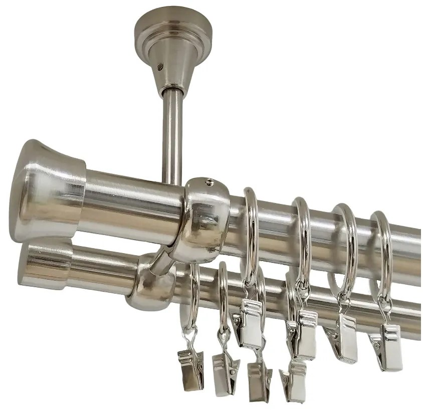 Galerie dubla tavan FULDA - 25/19 - INOX (Alege marime: 140 cm)