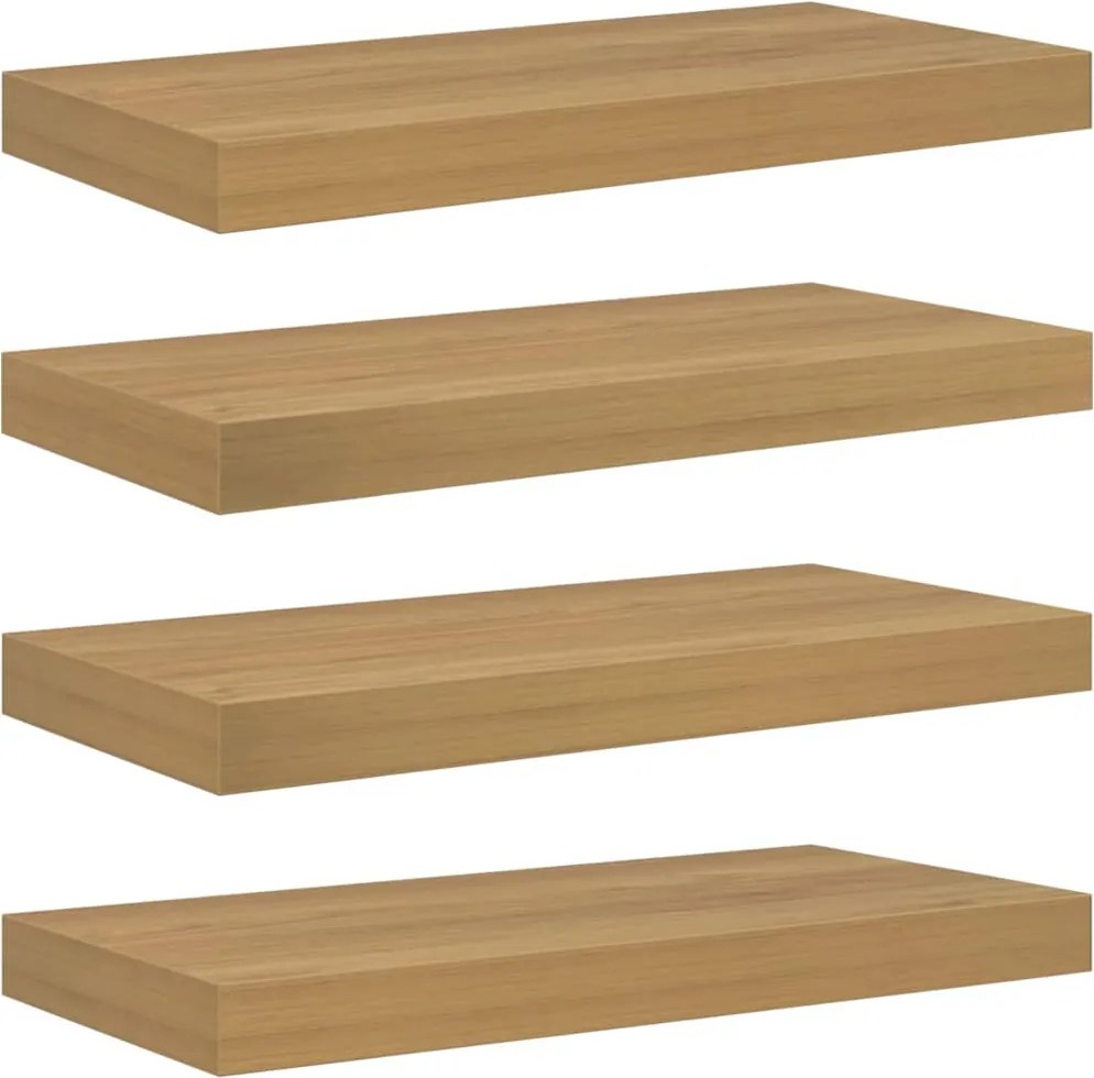 vidaXL Raft de perete 4 pcs Maro 50 x 23 x 4 cm Lemn compozit