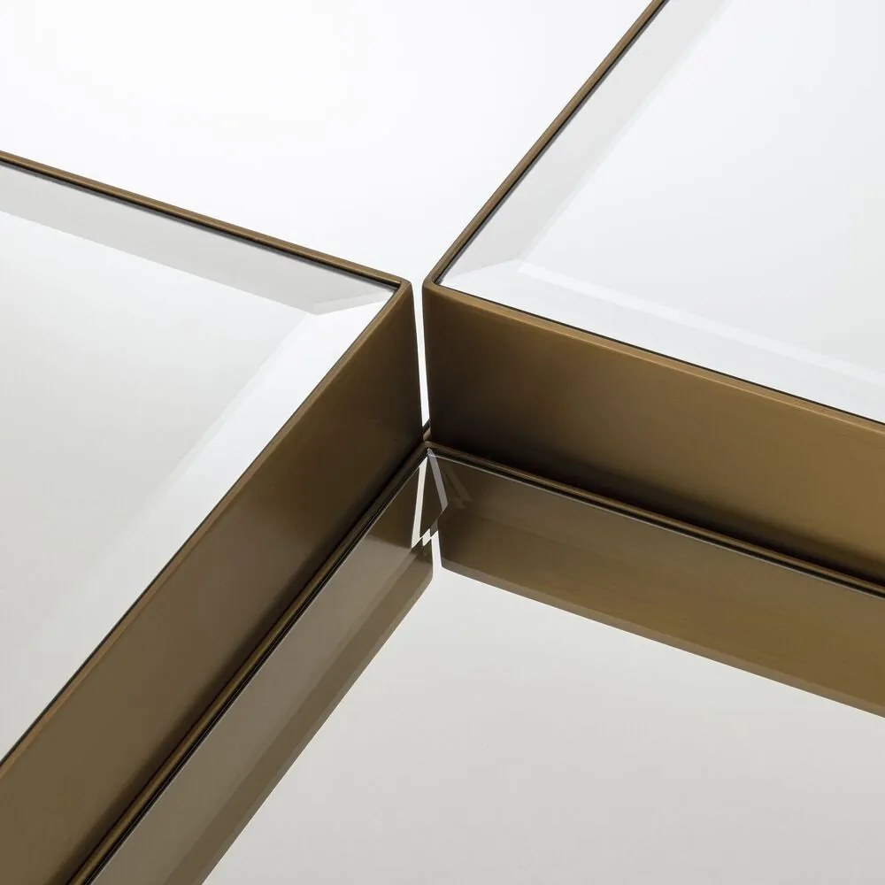 Set de 4 masute de cafea design LUX Esposito, alama periata 114369 HZ