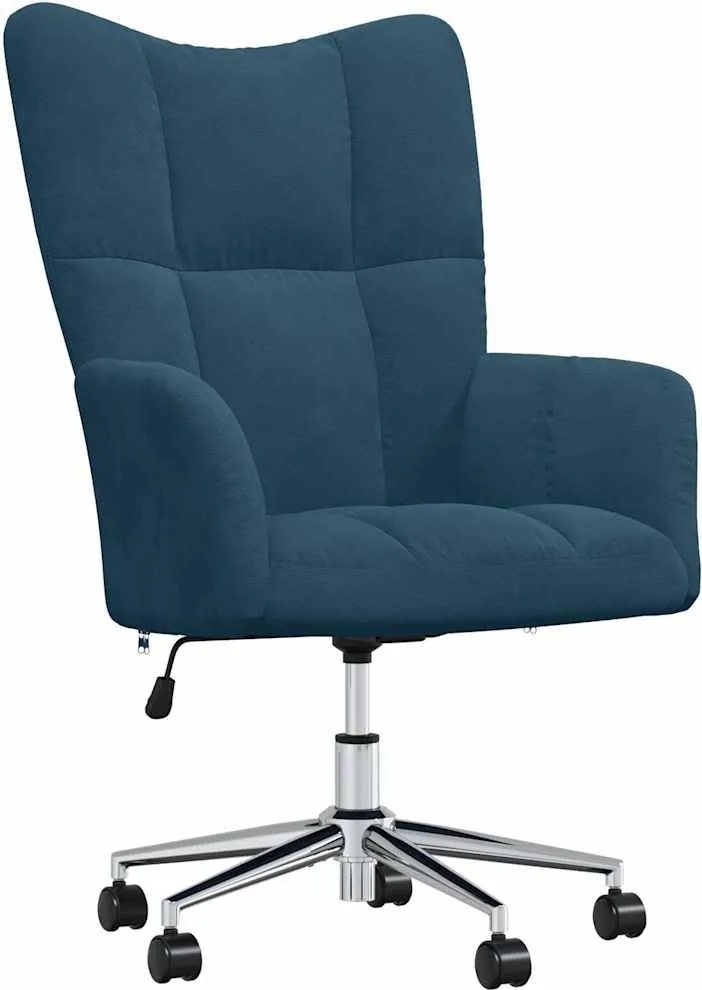 vidaXL Scaun de relaxare, albastru, catifea