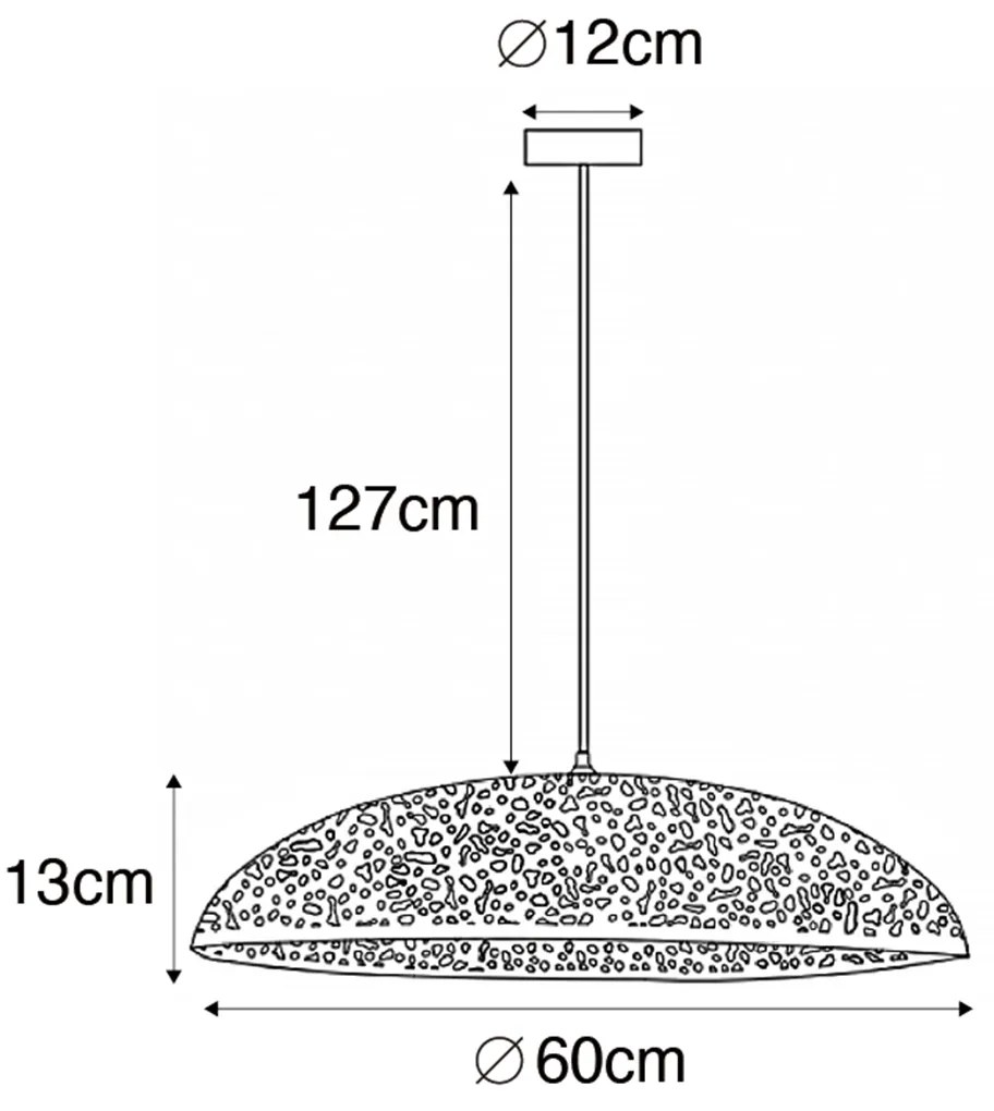 Lampă suspendată orientală neagră cu auriu 60 cm - Japke