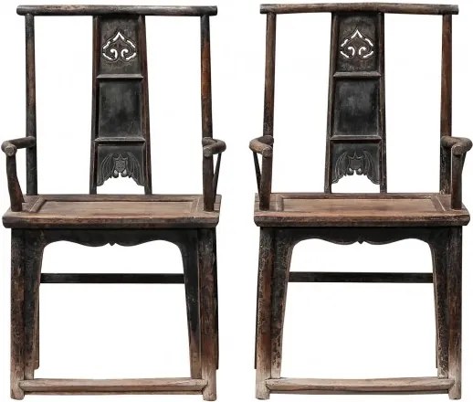 Set 2 scaune maro din ulm 59x46x117 cm Armchair Versmissen