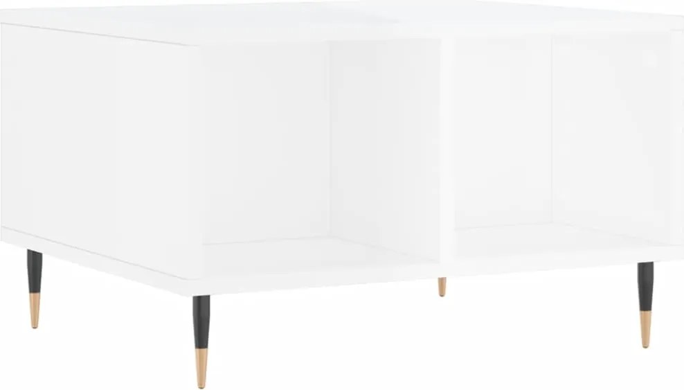 vidaXL Măsuță de cafea, alb extralucios, 60x50x36,5 cm, lemn compozit