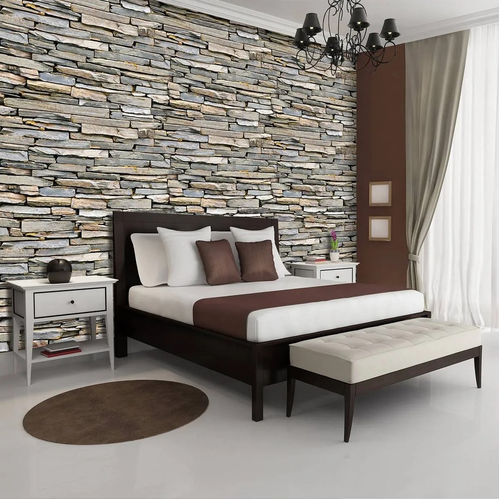 Fototapet - Perete din piatră si cărămizi (254x184 cm)