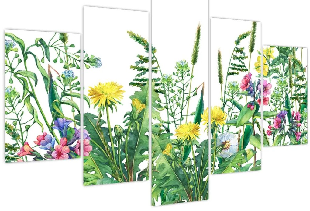 Tablou - Flori de pajiște pictate (150x105 cm)