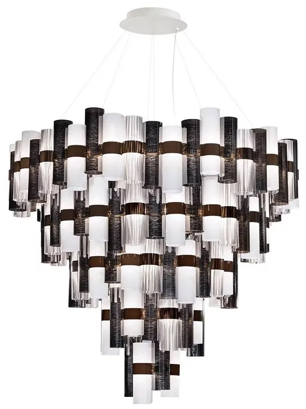 Lustra LED Art Deco de dimensiuni mari, realizata manual LA LOLLO 5XL PEWTER