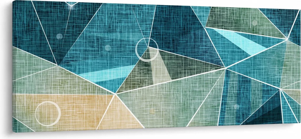 Tablou - Abstract turcoaz (120x50 cm)