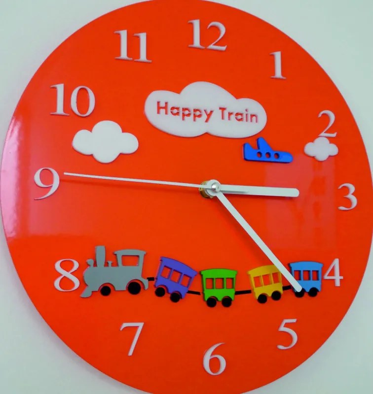 SENTOP | Ceas de perete pentru copii cu trenuleț - HAPPY