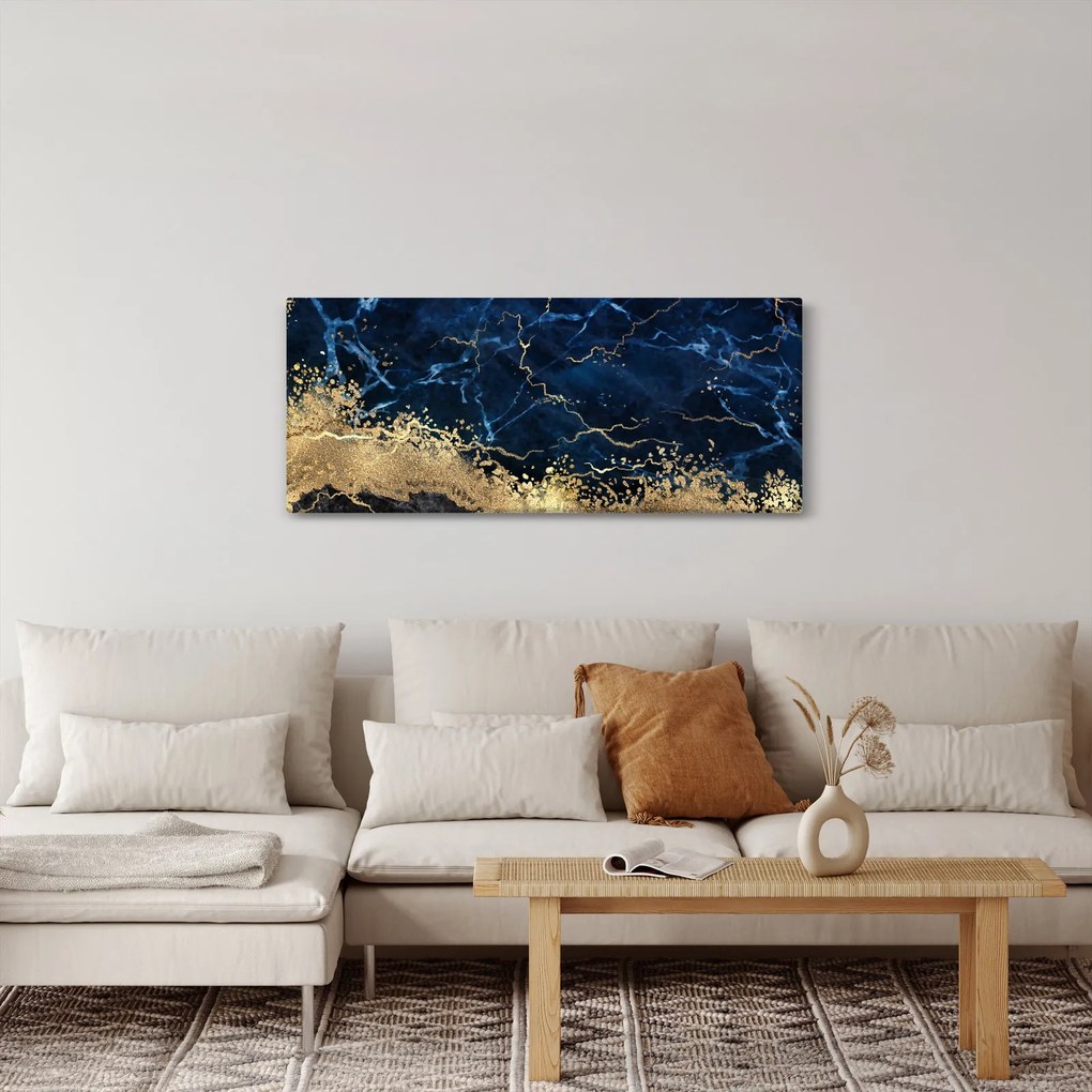 Tablou - Marmură albastru închis (120x50 cm)