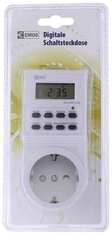 Priza programabila digitala , protectie IP20, 16A, alba, Emos