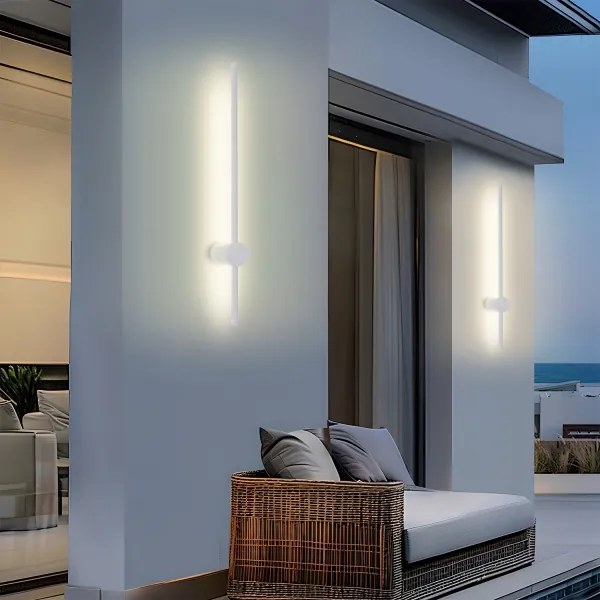 BRILAGI AURA Aplică de perete LED pentru exterior, 12W, 230V, 3000K, IP54, 65 cm, alb, CRI 90