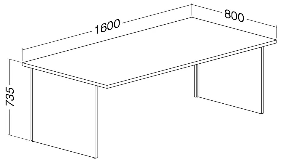 Masa ProOffice A 160 x 80 cm, para salbatica