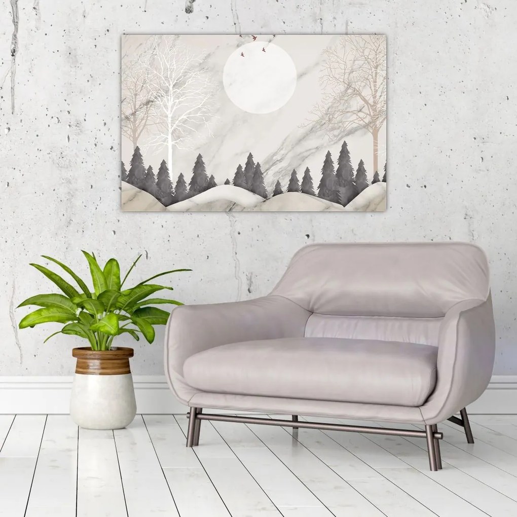 Tablou - Peisaj de iarnă (90x60 cm)