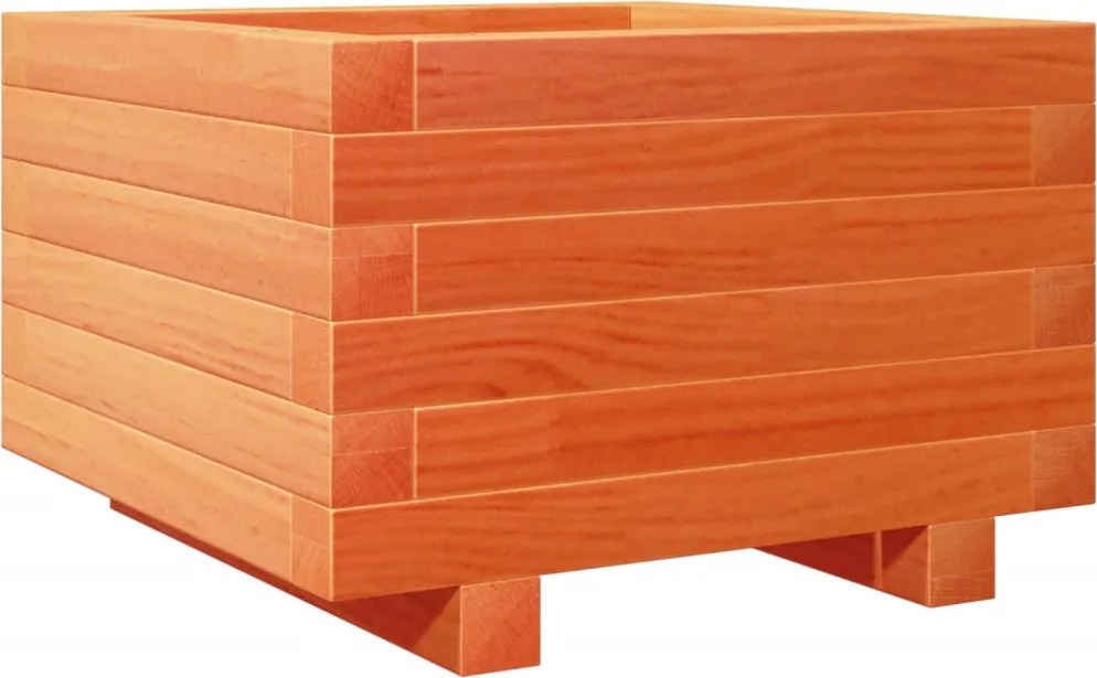 vidaXL Jardinieră grădină, maro ceruit, 40x40x26,5 cm, lemn masiv pin