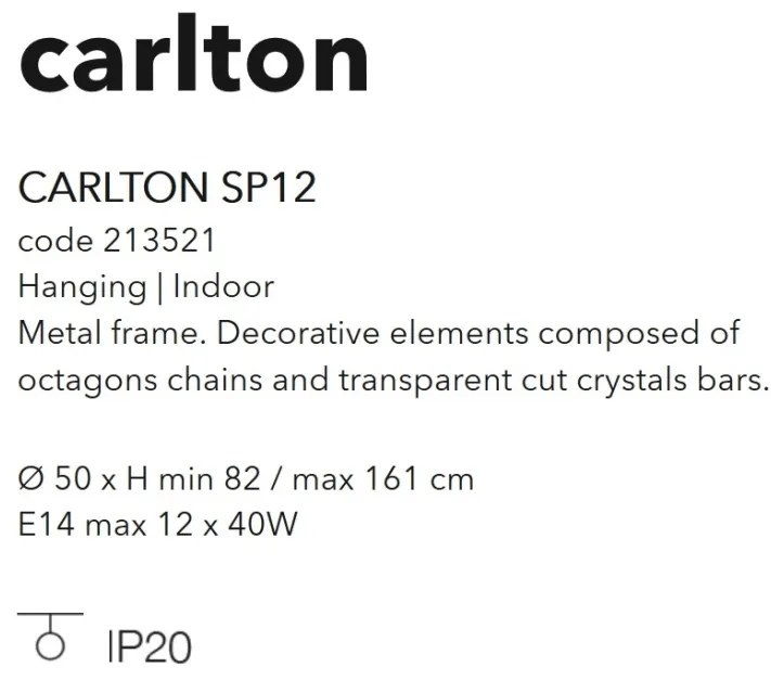 Lustra suspendata moderna design elegant CARLTON oro sp12 213521