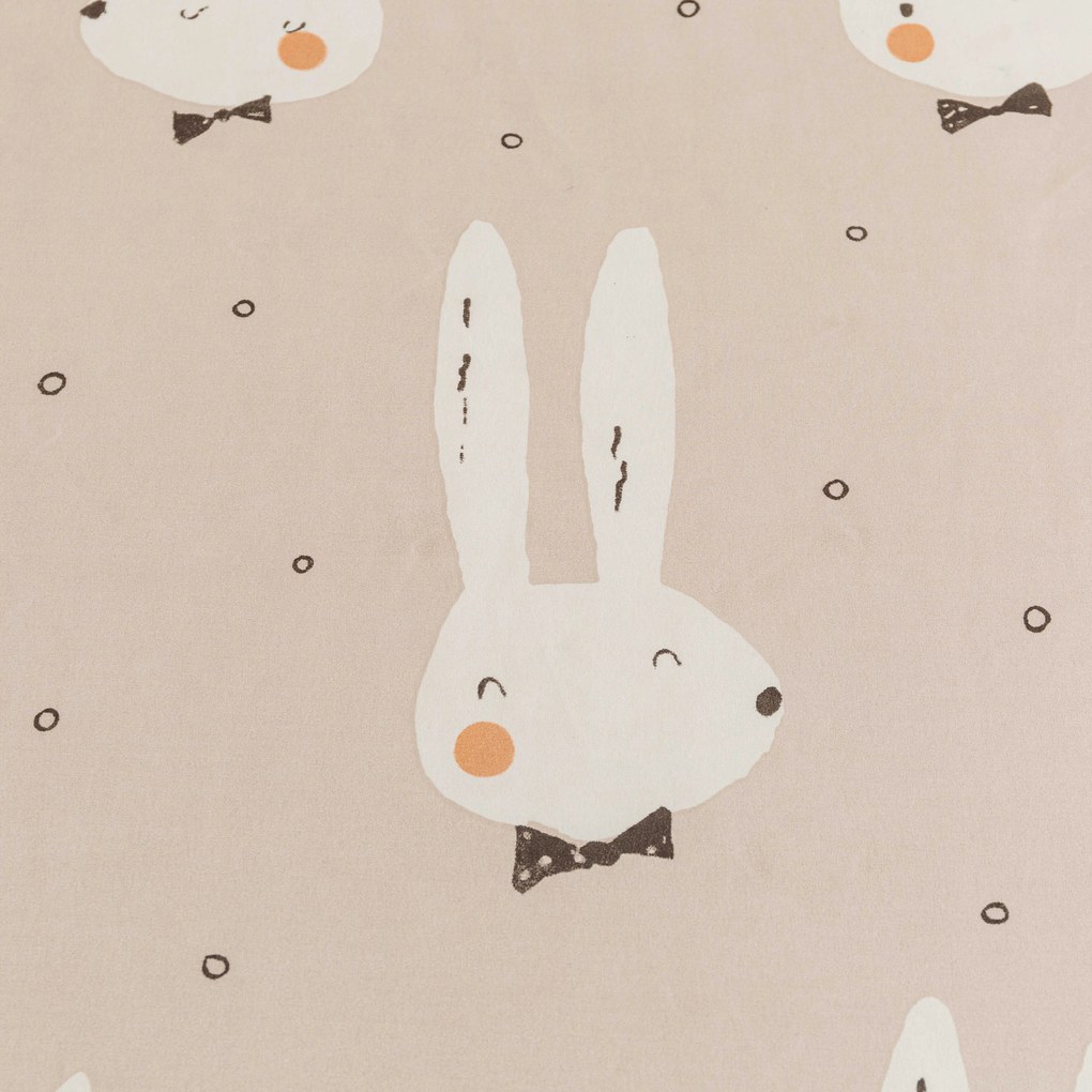 Cearsaf din microfibra 140x240 cm si husa de perna 50x70 cm WHITE RABBIT, bej