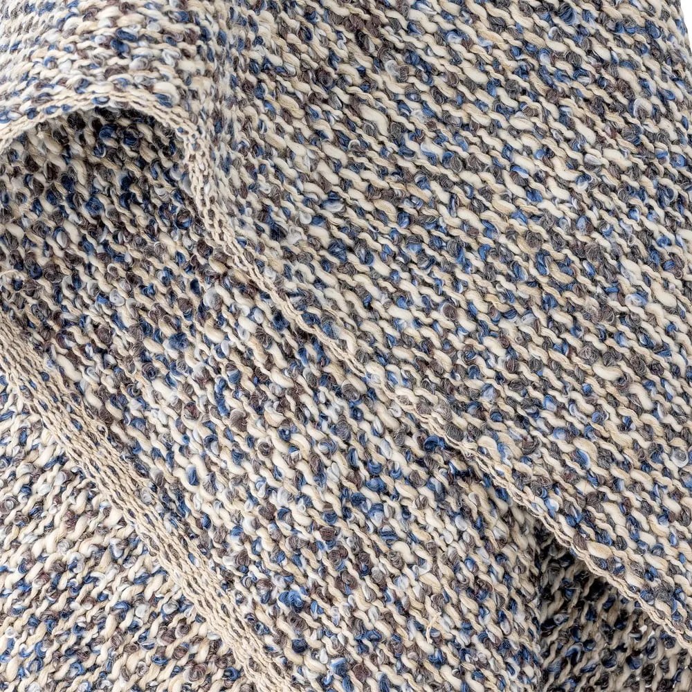 Pătură albastru prăfuit din amestec de in 130x160 cm Ocean – Bloomingville