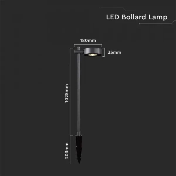 Lampă LED de exterior LED/7W/230V 4000K IP65 negru 102 cm