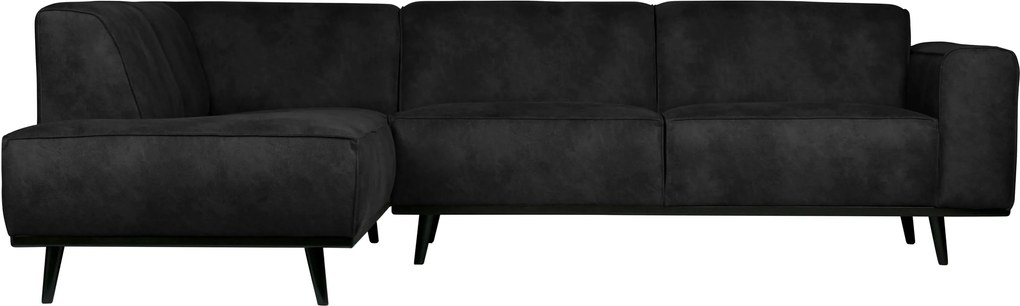 Canapea pe colt (stanga) din piele intoarsa artificiala Statement Corner Sofa Left Suedine Black | BE PURE HOME