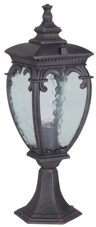 Stalp de exterior protectie IP44, Fleur H-48,5cm, bronz antic
