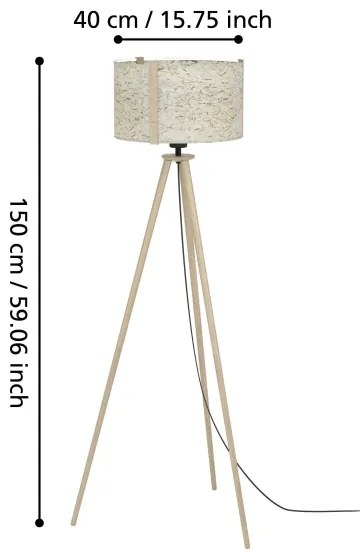 Lampadar Eglo 390326 HONTONGAS 1xE27/25W/230V bej