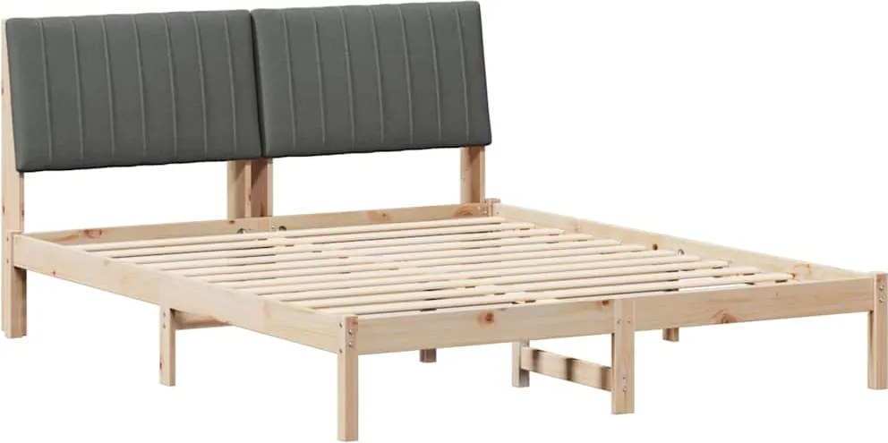 vidaXL Cadru de pat cu headboard Maro 160 x 200 cm Lemn de pin masiv