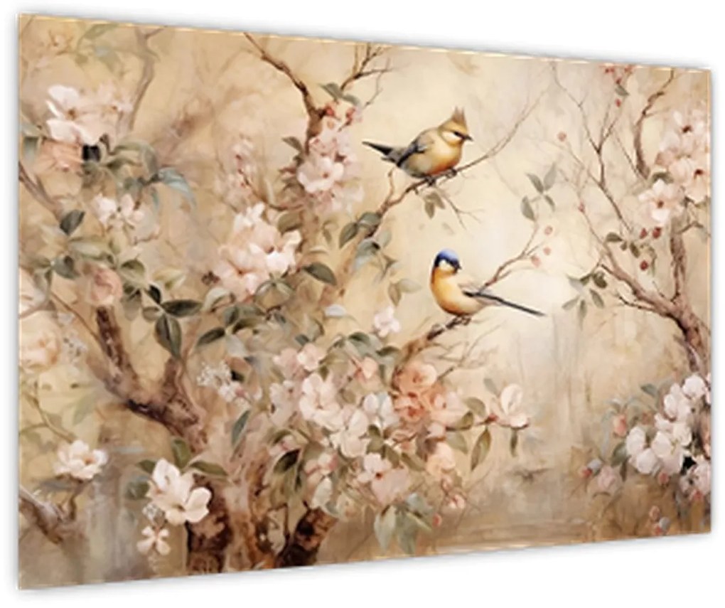 Tablou - Pictură de păsări de epocă II. (90x60 cm)