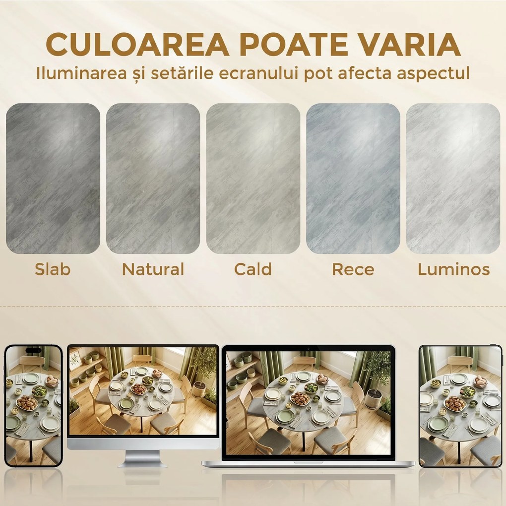 HOMCOM Masă Pliabilă 2-6 Persoane, Blaturi Rabatabile, Structură din Oțel Dublu X, Gri Ciment | Aosom Romania