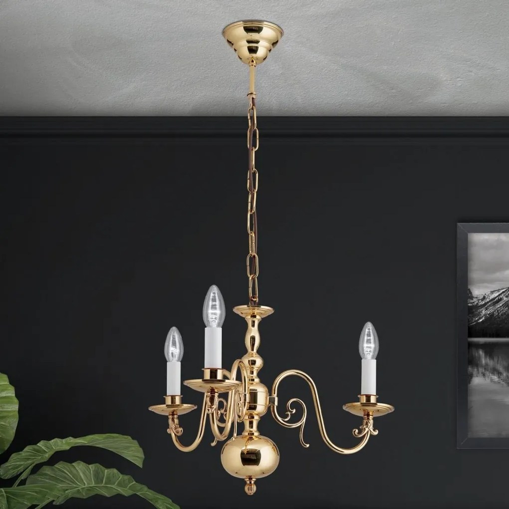 Candelabru 3 brate design clasic FLAMISCH, alama lucioasa