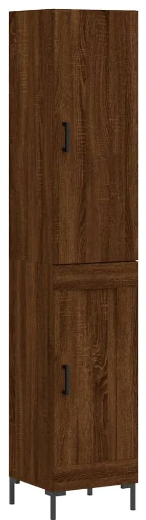 3199112 vidaXL Dulap înalt, stejar maro, 34,5x34x180 cm, lemn prelucrat