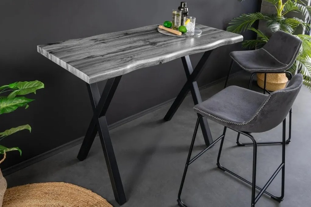 Masa de bar design industrial WILD 120cm, gri