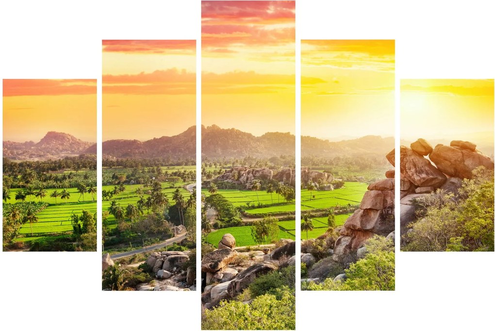 Tablou cu valea Hampi în India (150x105 cm)