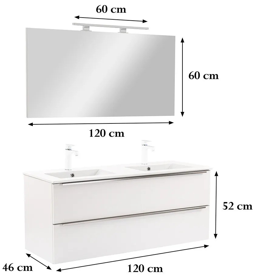 Mobilier complet de baie Vario Trim 120 alb-alb