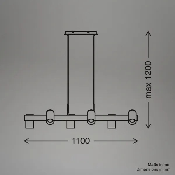 Briloner 4059065 - Lustră pe cablu ERA 6xGU10/10W/230V negru
