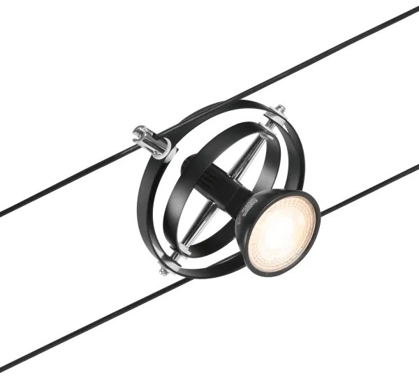 Paulmann 94440 - Set 5xGU5,3/10W sistem complet cu cablu CARDAN 230V negru
