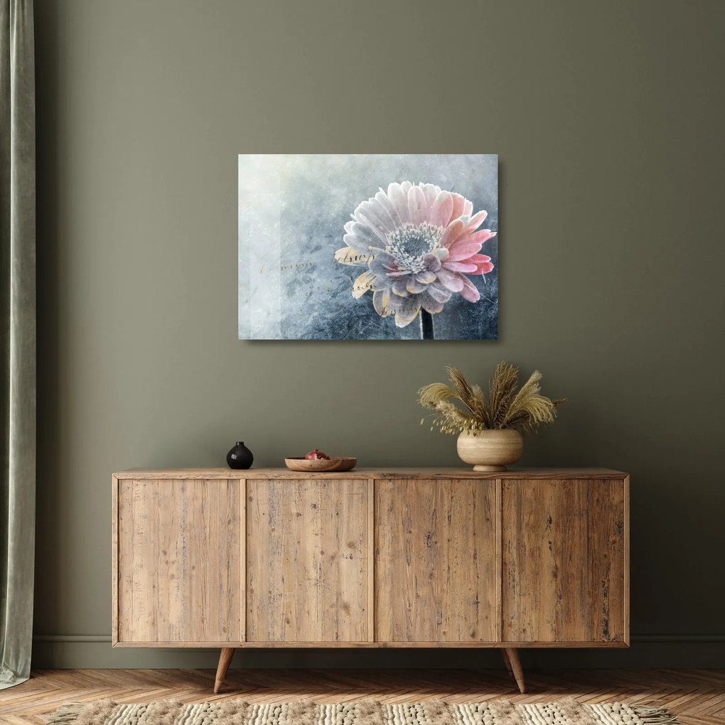 Tablou pe sticlă - Floare de iarnă (70x50 cm)