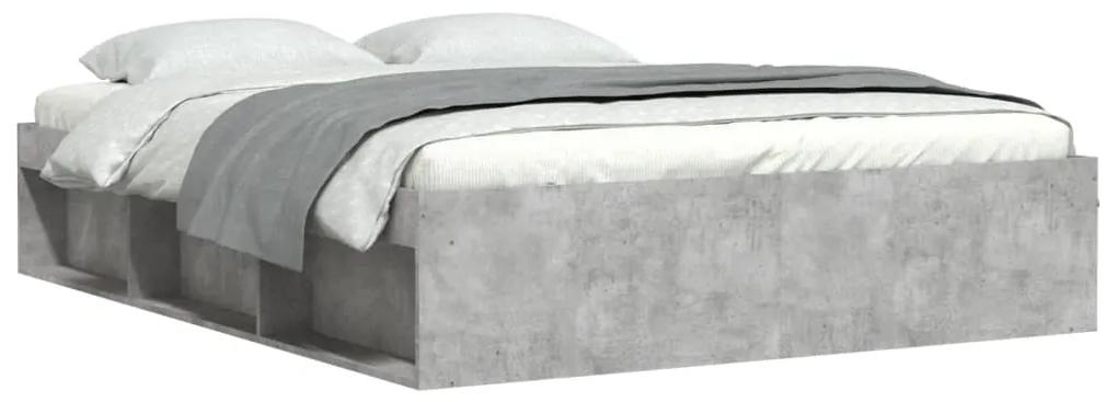3203904 vidaXL Cadru de pat, gri beton, 140x190 cm