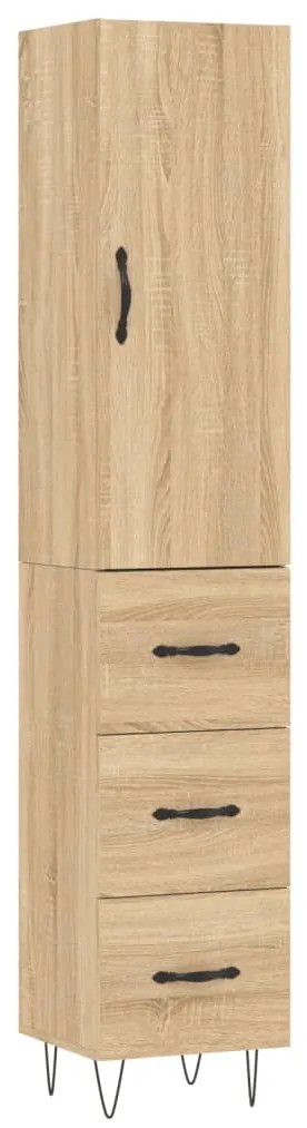 vidaXL Dulap înalt, stejar sonoma, 34,5x34x180 cm, lemn prelucrat